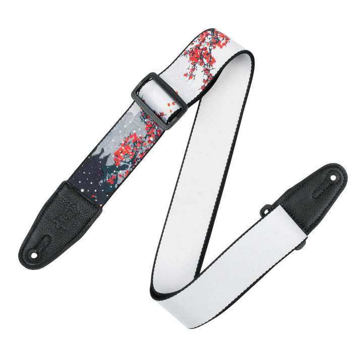 Levy's Nature Series Polyester Guitar Strap, Cherry Blossoms & Snow