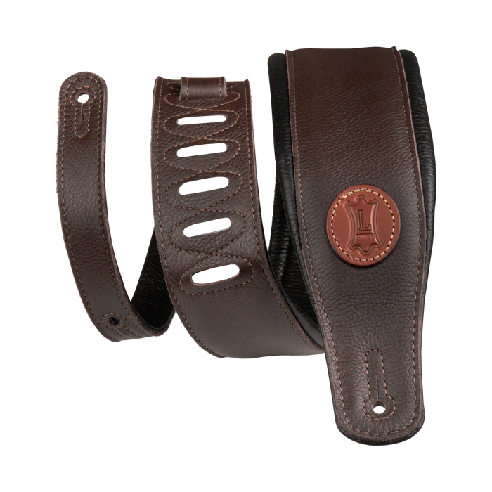 Levy's Signature Legacy Series 3" Wide Garment Leather Guitar Strap, Dark Brown