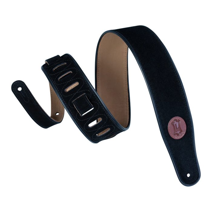 Levy's Signature Suede Series 2 1/2" Wide Guitar Strap, Black