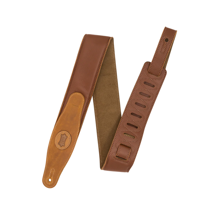 Levy's Cirro Series 25" Padded Garment Leather Guitar Strap, Tan