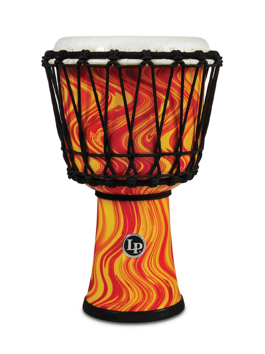 LP LP1607 World 7” Rope Tuned Circle Djembe w/ Perfect Pitch Head - Orange Marble