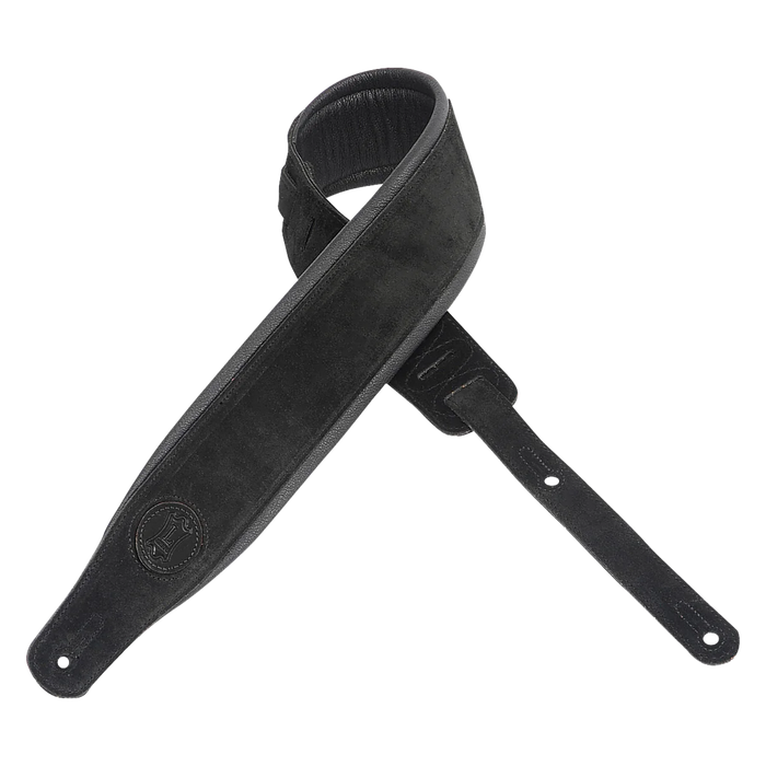Levy's Signature Suede Series 3" Wide Suede Guitar Strap, Black
