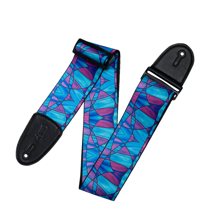Levy's Stained Glass Series Guitar Strap, Plumb Blue