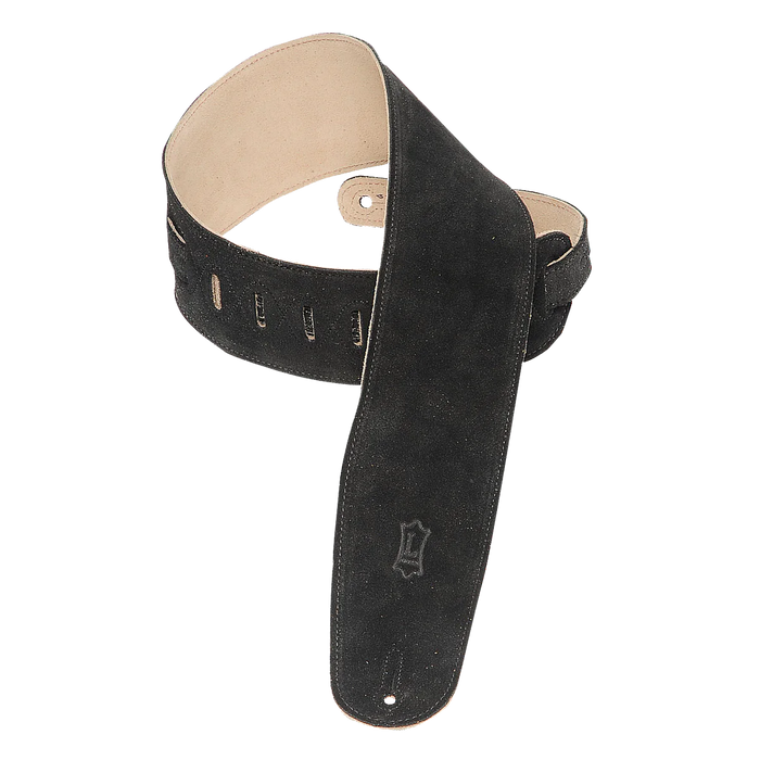 Levy's Simply Suede Series 3 1/2" Wide Bass Strap, Black