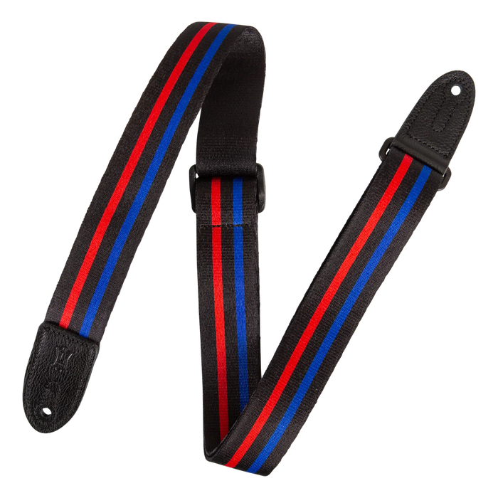 Levy's Junior Poly Series 1 1/2 inch Wide Kids Guitar Strap, Racing Stripe