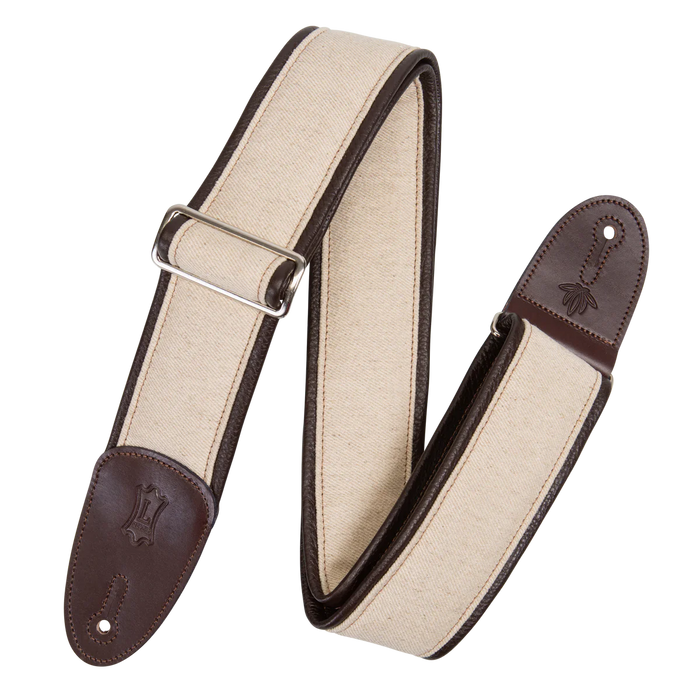 Levy's Leather & Hemp Series 25 inch Wide Guitar Strap, Brown & Natural