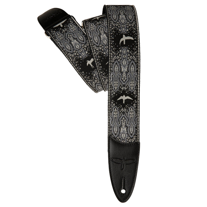 PRS 2'' Guitar Strap, Custom Jacquard Birds Fleur Charcoal