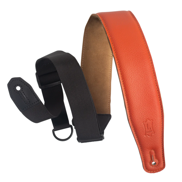 Levy's Leather Right Height Series 2 1/2" Wide Ergonomic RipChord™ Guitar Strap, Orange