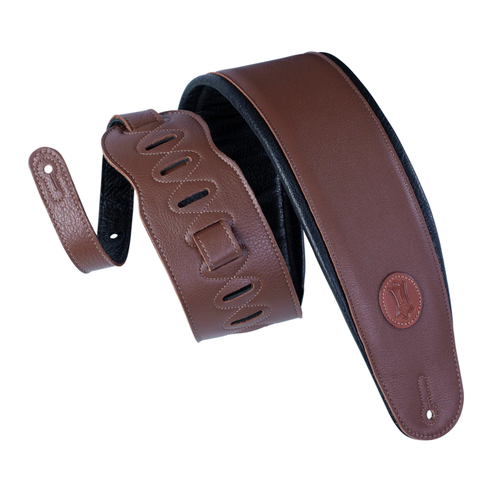 Levy's Signature Legacy Series 4 1/2" Wide Garment Leather Bass Strap, Brown