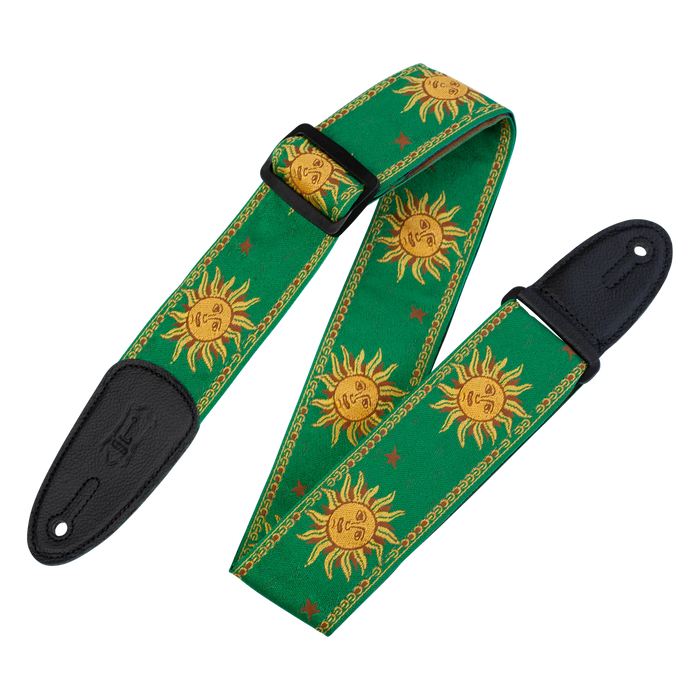 Levy's Sun Motif Series 2" Wide Jacquard Guitar Strap, Green