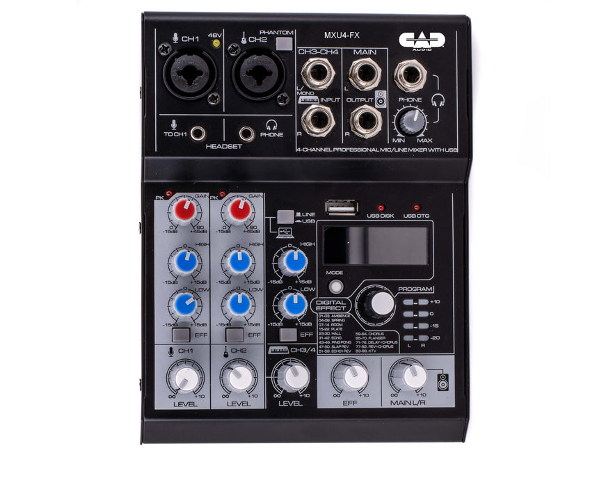 CAD MXU4-FX 4-Channel Mixer With USB Interface And Digital Effects