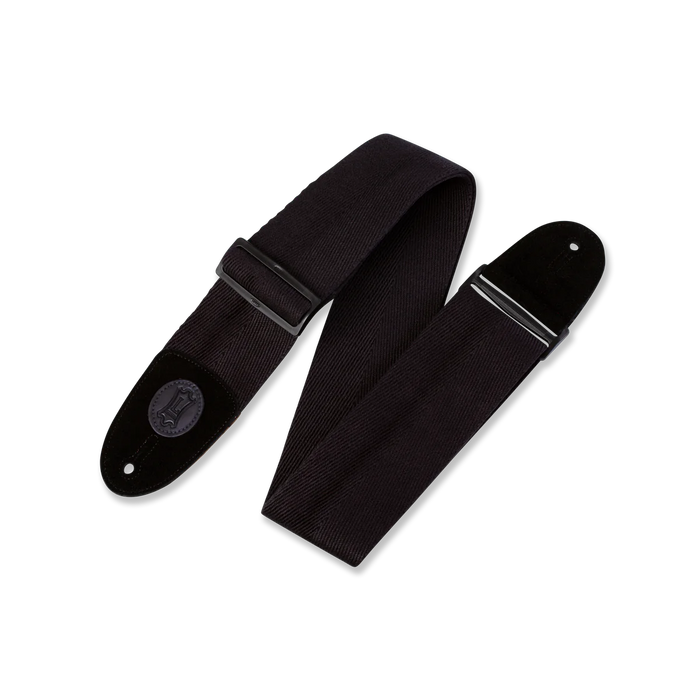 Levy's Signature Cotton Series 3" Wide Bass Guitar Strap, Black