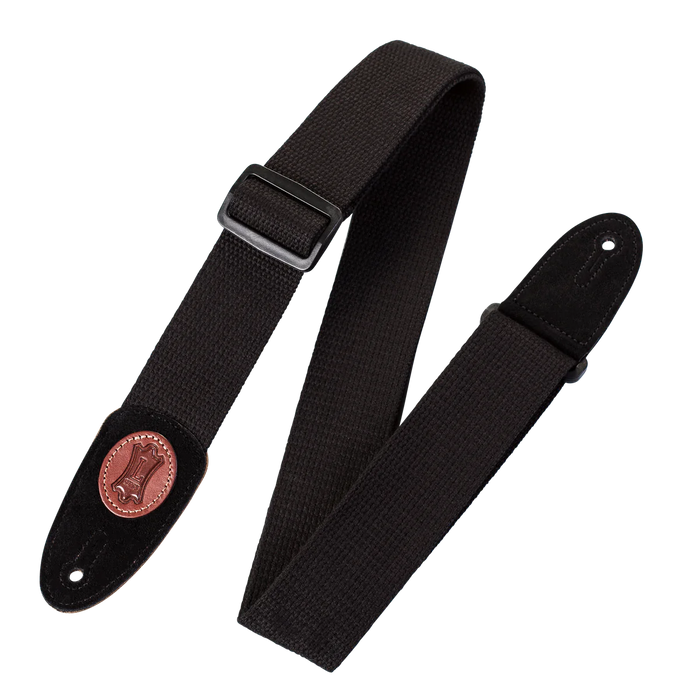Levy's Signature Cotton Series 2" Wide Cotton Guitar Strap, Black & Walnut