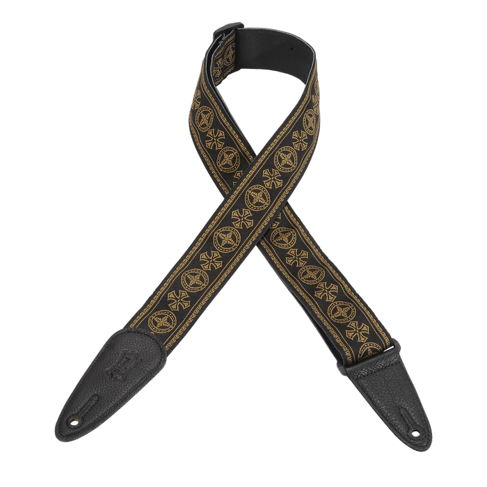 Levy's Boho Jacquard Series 2" Jacquard Guitar Strap, Black & Brown