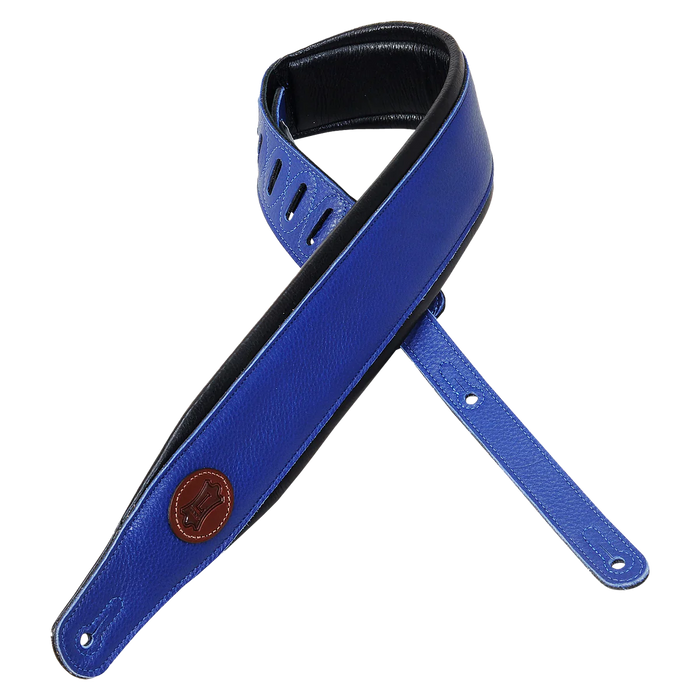 Levy's Signature Legacy Series 3" Wide Garment Leather Guitar Strap, Blue