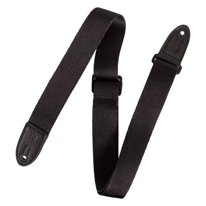 Levy's Junior Poly Series 1 1/2 inch Wide Kids Guitar Strap, Solid Black