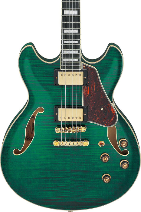 Ibanez AS93FMTMG - AS Artcore Expressionist 6-String Electric Guitar - Transparent Moss Green