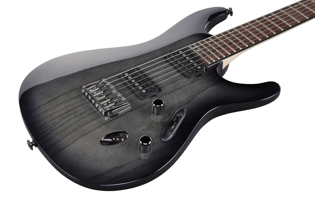 Ibanez S6621AHTGB - S Prestige 6-String Electric Guitar w/Case - Transparent Gray Burst