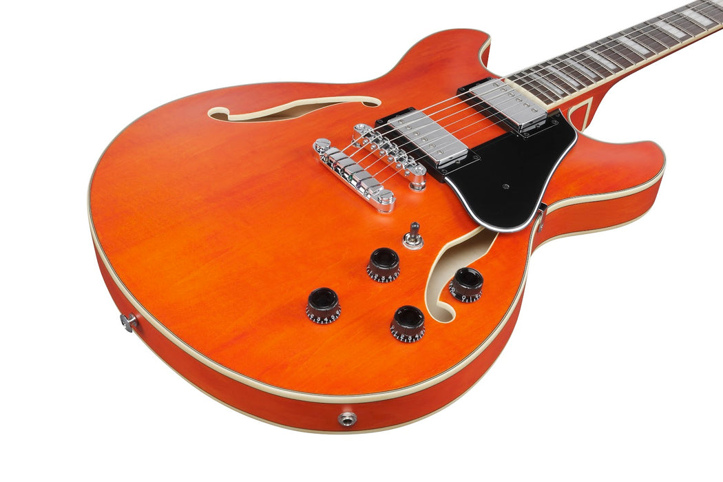 Ibanez AS Artcore Series 6 String RH Hollowbody Guitar - Transparent Tangerine Flat