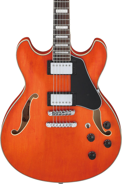 Ibanez AS Artcore Series 6 String RH Hollowbody Guitar - Transparent Tangerine Flat