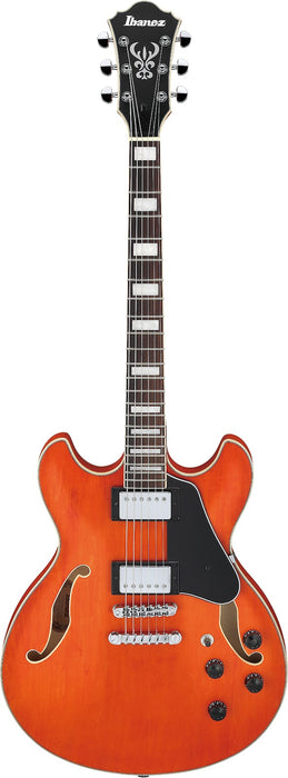 Ibanez AS Artcore Series 6 String RH Hollowbody Guitar - Transparent Tangerine Flat