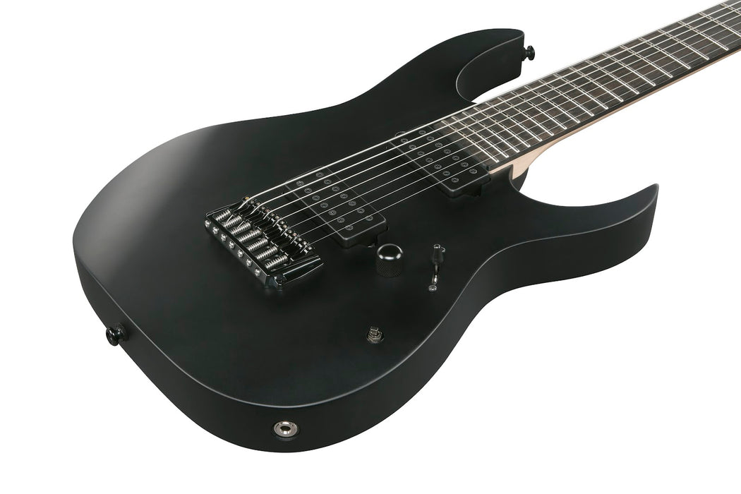 Ibanez RGIXL7BKF - RG Iron Label 6-String Electric Guitar - Black Flat