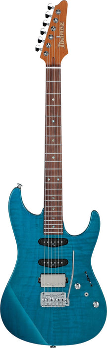 Ibanez MMN1TAB - Martin Miller Signature 6-String Electric Guitar w/Case - Transparent Aqua Blue