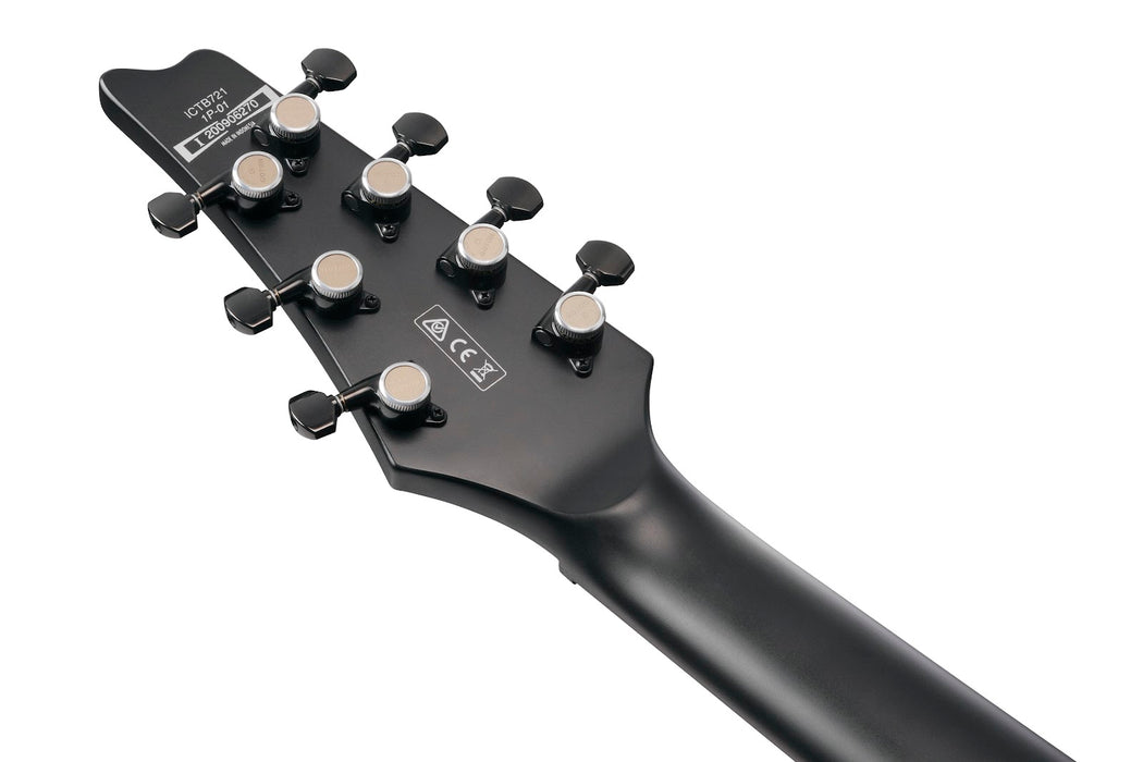 Ibanez ICTB721BKF Iceman Iron Label - Black Flat W/Bag