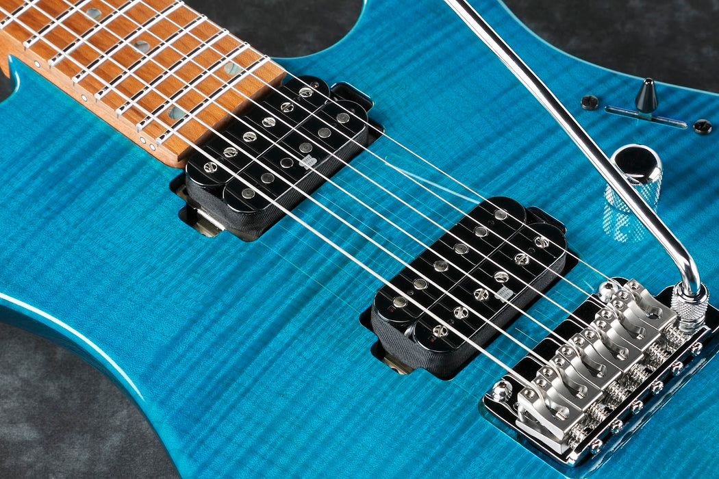 Ibanez MM1TAB - Martin Miller Signature 6-String Electric Guitar w/Case - Transparent Aqua Blue