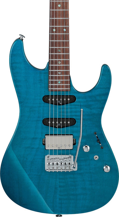 Ibanez MMN1TAB - Martin Miller Signature 6-String Electric Guitar w/Case - Transparent Aqua Blue