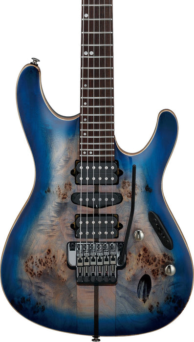 Ibanez S1070PBZCLB - S Premium 6-String Electric Guitar w/Bag - Cerulean Blue Burst