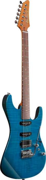 Ibanez MMN1TAB - Martin Miller Signature 6-String Electric Guitar w/Case - Transparent Aqua Blue
