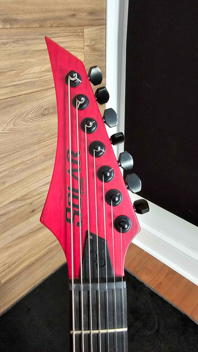 Solar A2.7 7 Strings Guitar w/ Solar Hardshell Case, Satin red - Used