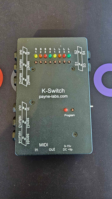 Payne Labs K-Switch MIDI Guitar and Effect Loop Switcher - Used