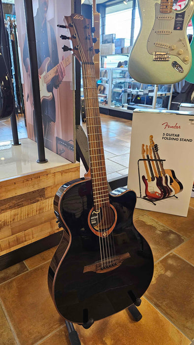 LAG Tremontane T118ASCE Acoustic-Electric Guitar with LAG Hardshell Case, Black - Used