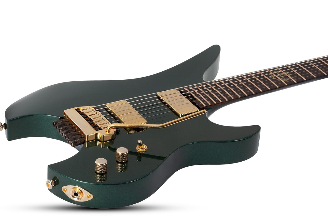 Schecter Synyster Gates Custom 7-String Temolo Headless Electric Guitar, Oak Green Metallic