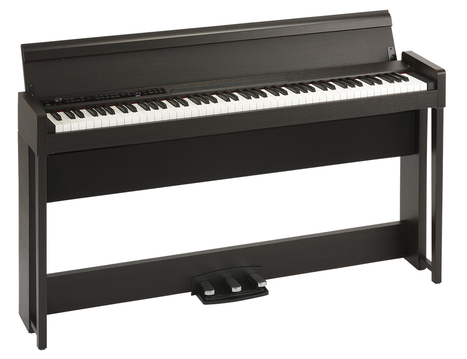 Korg C1AIRBR 88-Key RH3 Concert Piano With Bluetooth Audio Playing, Brown