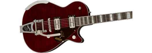 Gretsch G6134TFM-NH Nigel Hendroff Signature Penguin, Ebony Fingerboard, Dark Cherry Metallic Flame