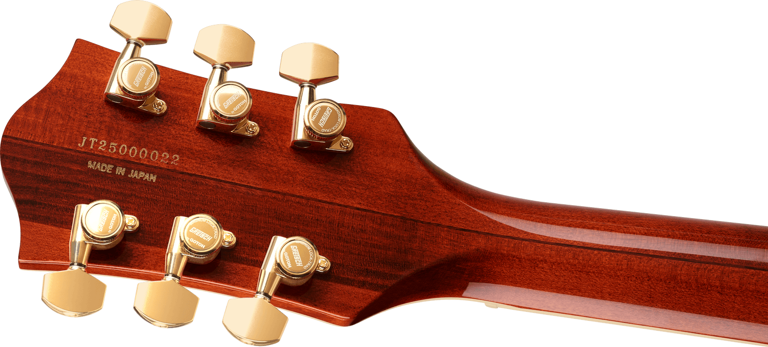 Gretsch Broadkaster LX Figured Center Block w/ String-Thru Bigsby and Gold Hardware, Ebony Fingerboard, Bourbon Stain