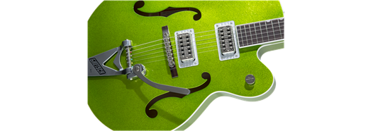 Gretsch G6120T-HR Brian Setzer Signature Hot Rod Hollow Body w/ Bigsby, Rosewood Fingerboard, Extreme Coolant Green Sparkle