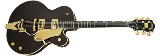 Gretsch G6122T-59 Vintage Select Edition '59 Chet Atkins Country Gentleman Hollow Body w/ Bigsby, TV Jones, Tiger Flame Maple, Walnut Stain Lacquer