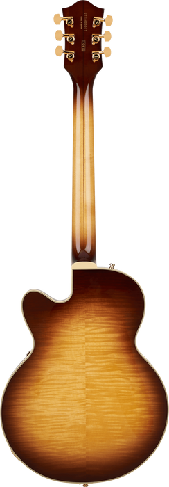 Gretsch Broadkaster Jr. LX Figured Center Block w/ String-Thru Bigsby and Gold Hardware, Ebony Fingerboard, Caramel Dawn