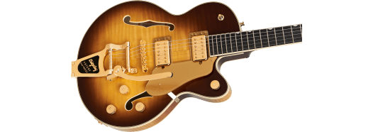 Gretsch Broadkaster Jr. LX Figured Center Block w/ String-Thru Bigsby and Gold Hardware, Ebony Fingerboard, Caramel Dawn