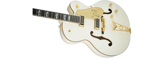 Gretsch G6136-55 Vintage Select Edition '55 Falcon Hollow Body w/ Cadillac Tailpiece, TV Jones, Solid Spruce Top, Vintage White, Lacquer