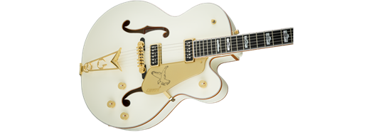 Gretsch G6136-55 Vintage Select Edition '55 Falcon Hollow Body w/ Cadillac Tailpiece, TV Jones, Solid Spruce Top, Vintage White, Lacquer