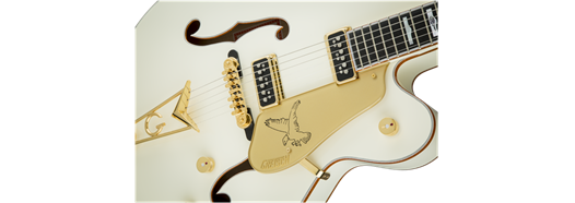 Gretsch G6136-55 Vintage Select Edition '55 Falcon Hollow Body w/ Cadillac Tailpiece, TV Jones, Solid Spruce Top, Vintage White, Lacquer