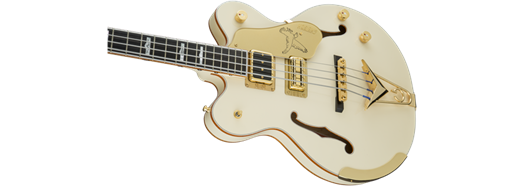 Gretsch G6136B-TP Tom Petersson Signature Falcon 4-String Bass w/ Cadillac Tailpiece, Rumble’Tron Pickup, Aged White Lacquer