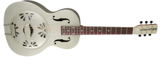 Gretsch G9201 Honey Dipper Round-Neck, Brass Body Biscuit Cone Resonator Guitar, Shed Roof Finish