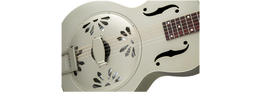 Gretsch G9201 Honey Dipper Round-Neck, Brass Body Biscuit Cone Resonator Guitar, Shed Roof Finish