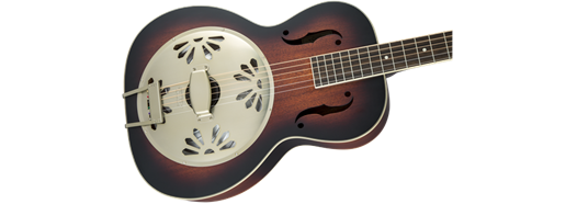 Gretsch G9240 Alligator Round-Neck, Mahogany Body Biscuit Cone Resonator Guitar, 2-Color Sunburst